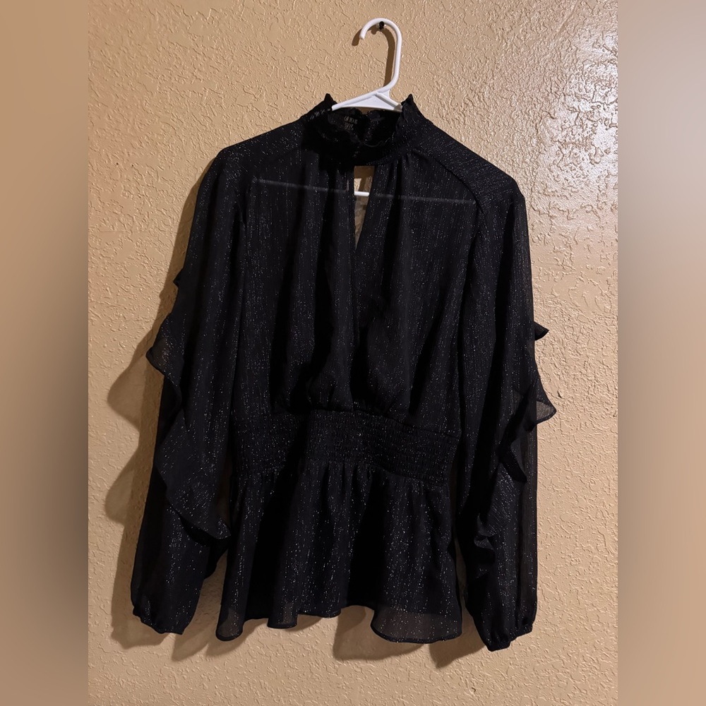 Bebe sheer sparkly blouse
